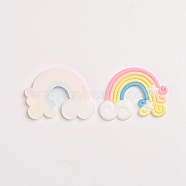 Resin Cabochons, for Jewelry Making, Rainbow, Colorful, 39x49x2.5mm(RESI-CJC0001-42A-02)