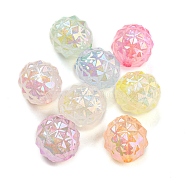 UV Plating Luminous Acrylic Beads, Glitter Beads, Glow in the Dark, Iridescent Pineapple, Mixed Color, 15.5x15x14mm, Hole: 2.8mm(MACR-D024-22)