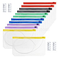 Binder Accessories, Including 12Pcs Zippered Binder Pockets, 4Pcs Plastic Loose Leaf Book Binder Hinged Clamp, Clear, 42~179x13~107mm(DIY-NB0009-71)