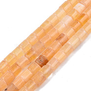Natural Quartz Beads Strands, Dyed & Heated, Column, Sandy Brown, 6.5x6~6.5mm, Hole: 1mm, about 63~64pcs/strand, 14.96 inch~15.16 inch(38~38.5cm)(G-N326-150-A04)
