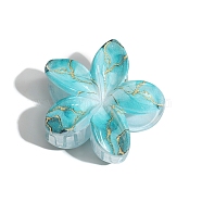 Flower Plastic Claw Hair Clips, Hair Accessories for Women & Girls, Cyan, 80x70mm(PW-WG4EC66-06)