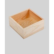 Wooden Storage Box, without Box Cover, BurlyWood, 13x13x6cm(OBOX-WH0004-02E)