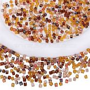 2 Bags Imitation Artificial Crystal Glass Beads, Faceted Cube, Mixed Style, Brown, 3x3x3mm, Hole: 0.9mm, about 100pcs/bag(GLAA-SZ0001-95A-05)