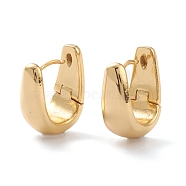 Brass Huggie Hoop Earrings, with Steel Pin, Long-Lasting Plated, U Shape, Real 18K Gold Plated, 16x13x7.5mm, Pin: 0.6mm(EJEW-A056-37G)