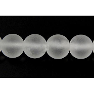Quartz Crystal Beads Strands, Frosted, Round, Synthetic Crystal, 4mm, Hole: 0.8mm(G497-4mm)