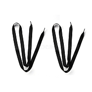 Flat Smooth Polyester Satin Shoelaces, for Shoe Accessories, Black, 1210x20mm, 2pcs/pair(DIY-WH0265-05A)