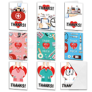 SUPERDANT Thanks Theme Cards, with Paper Envelopes, for Thanksgiving Medical Worker, Rectangle, Mixed Color, 10x15cm, 9pcs/set, 1set(DIY-SD0001-12)