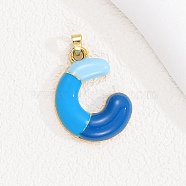 Alloy Enamel Pendants, Letter Charm, Golden, Letter C, 25.5x19x4mm, Hole: 3.5x2.5mm(ENAM-S023-01G-C)