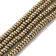 Electroplated Synthetic Non-magnetic Hematite Beads Strands, Rondelle, Antique Bronze Plated, 3x1.5mm, Hole: 1mm, about 271pcs/strand, 15.94''(40.5cm)(G-I364-I01-01B)