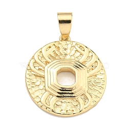 Brass Pendants, Real 18K Gold Plated, Cancer, 23x21x3mm, Hole: 6x4mm(KK-K354-05G-12)