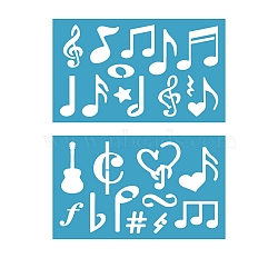Acrylic Earring Handwork Template, Card Leather Cutting Stencils, Deep Sky Blue, Musical Note Pattern, 130x90x2mm, 2pcs/set(DIY-WH0359-029)