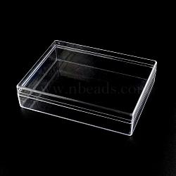 Rectangle Plastic Bead Storage Containers with Lids, Candy Box Containers, Clear, 16x12.5x3.8cm(CON-R006-06)