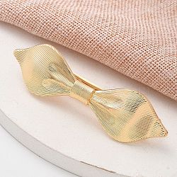 Texture Alloy Hair Barrettes, Hair Accessories for Women, Bowknot, Golden, 25.5x88x15mm(AJEW-M043-01G-02)