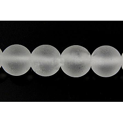 Quartz Crystal Beads Strands, Frosted, Round, Synthetic Crystal, 4mm, Hole: 0.8mm(G497-4mm)