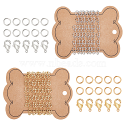 CHGCRAFT DIY Necklace Making Kits, Including Brass Handmade Link Chains & Open Jump Rings & Lobster Claw Clasps, Platinum & Golden, 0.6x1.2x0.05cm, 2m/set(DIY-CA0001-94)