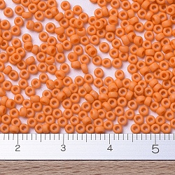 MIYUKI Round Rocailles Beads, Japanese Seed Beads, 11/0, (RR2313) Matte Opaque Orange, 2x1.3mm, Hole: 0.8mm, about 1100pcs/bottle, 10g/bottle(SEED-JP0008-RR2313)