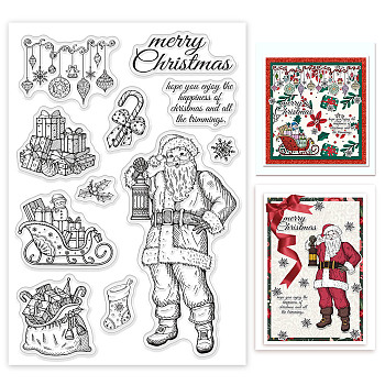 PVC Plastic Stamps, for DIY Scrapbooking, Photo Album Decorative, Cards Making, Stamp Sheets, Santa Claus, 16x11x0.3cm