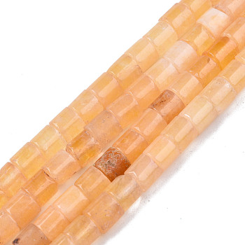 Natural Quartz Beads Strands, Dyed & Heated, Column, Sandy Brown, 6.5x6~6.5mm, Hole: 1mm, about 63~64pcs/strand, 14.96 inch~15.16 inch(38~38.5cm)