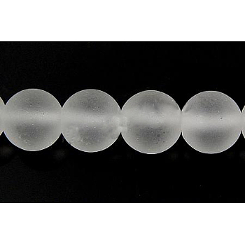 Quartz Crystal Beads Strands, Frosted, Round, Synthetic Crystal, 4mm, Hole: 0.8mm