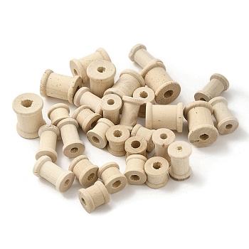 Defective Schima Wood Sewing Embroidery Thread Spool, Empty Bobbins, for Embroidery and Sewing Machines, Blanched Almond, 14~24.5x14.5~20mm, Hole: 5~6.5mm