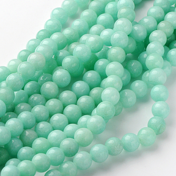 Natural & Dyed Jade Beads Strands, Imitation Amazonite, Round, 8mm, Hole: 1mm, 15~16 inch