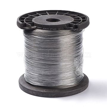 (Defective Closeout Sale: Defective Spool) Tiger Tail Wire, Nylon-coated 304 Stainless Steel Wire, Stainless Steel Color, 0.25mm, about 13123.35 Feet(4000m)/1roll(TWIR-XCP0001-09)
