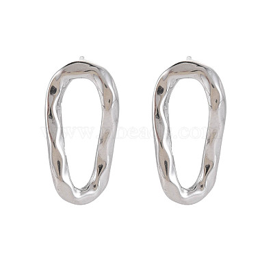 Oval 304 Stainless Steel Stud Earrings
