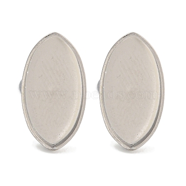 Stainless Steel Color Oval 304 Stainless Steel Stud Earring Findings