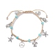 Bracelet de cheville en perles synthétiques turquoise tressées(AJEW-AN00483)-1