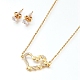 Brass Cubic Zirconia Pendant Necklace & Stud Earring Jeweley Sets(SJEW-L154-11G)-1