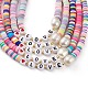 Valentine's Day Rainbow Polymer Clay Heishi Beaded Necklaces(NJEW-JN03301)-1
