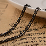 304 Stainless Steel Twisted Chains Curb Chains, Unwelded, with Spool, Ion Plating(IP), Electrophoresis Black, 4x3x0.8mm, about 32.8 Feet(10m)/roll(CHS-H007-38B)