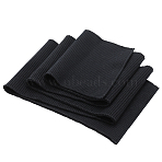 Polyester Ribbing Fabric for Cuffs, Waistbands Neckline Collar Trim, Baseball Sport Clothes Hem, Black, 950~980x130~145x1.5mm(DIY-WH0430-351A)