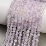Natural Lavender Amethyst Beads Strands, Faceted, Cube, 4x4x4mm, Hole: 0.8~0.9mm, about 99~102pcs/strand, 15.35~15.63''(39~39.7cm)(GG-CBA4399-D02-01)