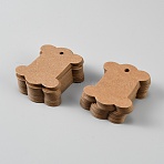 100Pcs Bone Shape Paper Thread Winding Boards, Floss Bobbins, for Cross Stitch Embroidery Cotton Thread Craft DIY Sewing Storage, Tan, 65x50x0.5mm, Hole: 5mm(SENE-WH20002-11B)