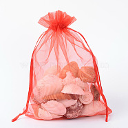 Organza Gift Bags with Drawstring, Jewelry Pouches, Wedding Party Christmas Favor Gift Bags, Red, 23x17cm(OP-R016-17x23cm-01)