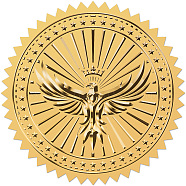 Self Adhesive Gold Foil Embossed Stickers, Medal Decoration Sticker, Eagle, 5x5cm(DIY-WH0575-013)