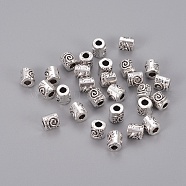 Tibetan Style Alloy Beads, Column, Cadmium Free & Nickel Free & Lead Free, Antique Silver, 6mm, Hole: 2.5mm(LFH10235Y-NF)