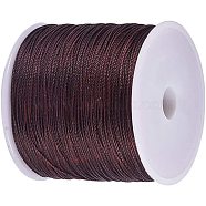 Round Waxed Polyester Cords, Twisted Cords, Saddle Brown, 0.5mm, about 106m/roll(YC-PH0002-04D-0.5mm)