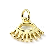 Brass Charms, Eye, Real 18K Gold Plated, 9.5x12x2mm, Hole: 3mm(KK-H475-37G-01)