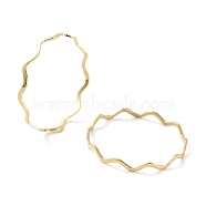 Ion Plating(IP) 304 Stainless Steel Wave Finger Rings, Real 18K Gold Plated, US Size 7 1/4(17.5mm)(X-RJEW-G298-01G)