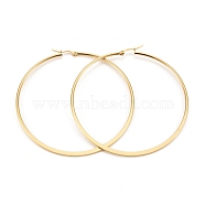 304 Stainless Steel Big Hoop Earrings, Hypoallergenic Earrings, Ring, Golden, 63x2mm, 12 Gauge, Pin: 1x0.7mm(EJEW-J226-001F)