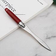 Stainless Steel Portable Office Letter Opener Knife, with Mahogany Wood Handle, Stainless Steel Color, 16.2x8.5cm(OFST-PW0001-109P)