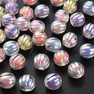 Transparent Acrylic Beads, Bead in Bead, AB Color, Pumpkin, Mixed Color, 11x11.5mm, Hole: 2mm, about 550pcs/500g(TACR-S152-07B)