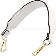 PU Leather Bag Handles, with Alloy Swivel Clasps, for Bag Replacement Accessories, White, 41.4x3.6x0.3cm(FIND-WH0090-12B)