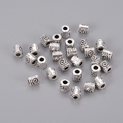 Tibetan Style Alloy Beads, Column, Cadmium Free & Nickel Free & Lead Free, Antique Silver, 6mm, Hole: 2.5mm(LFH10235Y-NF)