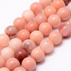 Natural Pink Aventurine Beads Strands, Round, 8mm, Hole: 1mm, about 48pcs/strand, 15'(G-P257-05-8mm)