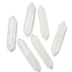 Olycraft 6Pcs Natural Quartz Crystal No Hole Double Terminated Points, Faceted, 51~55x10.5~11x9.5~10mm(G-OC0004-04)