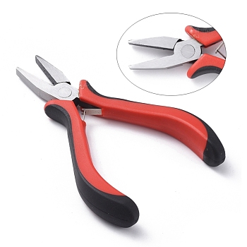 Carbon Steel Jewelry Pliers for Jewelry Making Supplies, Flat Nose Pliers, Polishing, Gunmetal, 127mm