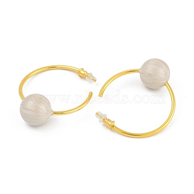 Round Brass Enamel Hoop Earrings for Women(EJEW-Q391-35G-03)-3